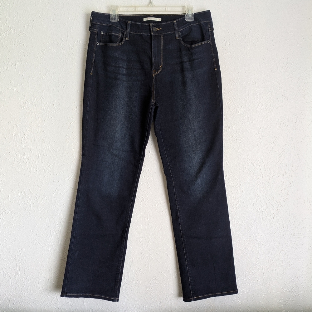 Levi's Dark Blue Straight Leg Women's Pants: Size 14